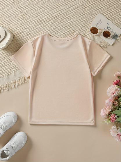 Summer Fashion Girls' Short-Sleeve T-Shirt "DADDY's GIRL" Leopard Print Casual Versatile Top NY-DX5545