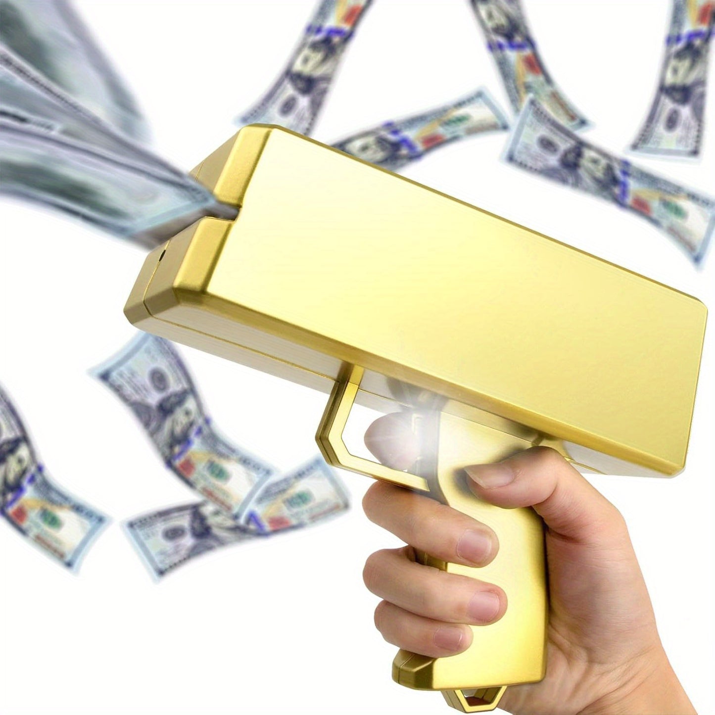 Golden Money Gun | Cash Sprayer Party Prop, Rain of Money Spray Gun for Games and Movies, Portable Plastic Cash Machine – Perfect for Weddings, Birthdays, New Year Celebrations & Carnivals. No Power Needed, Safe and Conveni