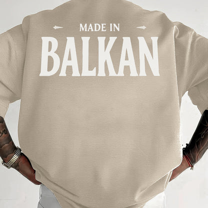 Men'S Casual Short Sleeve T-Shirt - "Made in Balkans" Print, Lightweight & Breathable Summer Tee, Round Neck, Regular Fit, Perfect for Casual Attire, Breathable Clothing | Modern Casualwear | Lightweight Shirt