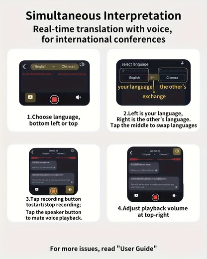 [144 Real Time Translation Earphones] New 144 Translation Earphones: Real Time Translation Headphones, Suitable for Travel, Business, And Work