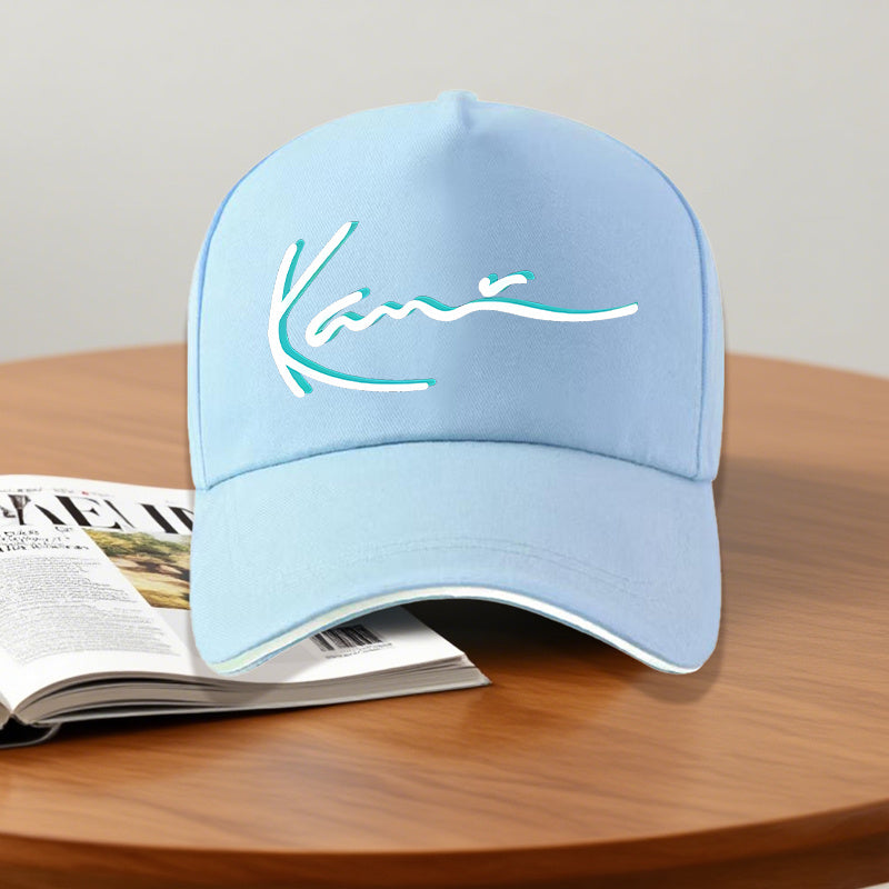Y2K Style Adjustable Baseball Cap for Men - Black with White "Kane" Print, Casual Outdoor Hat for Fishing, Climbing & Casual Attire, Fishing Hat
