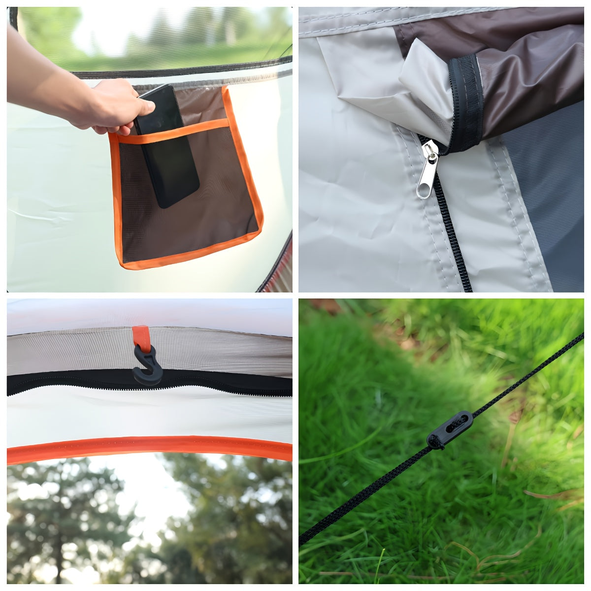 4-Person Automatic Pop-Up Camping Tent - Lightweight 190T Polyester & 210D Oxford Floor, 4 Wind Ropes, 8 Ground Stakes, 3.0mm Height, 1.9m Length - Easy Setup Oval Tent for Family Camping, Hiking, Outdoor Adventures (Mixed Co