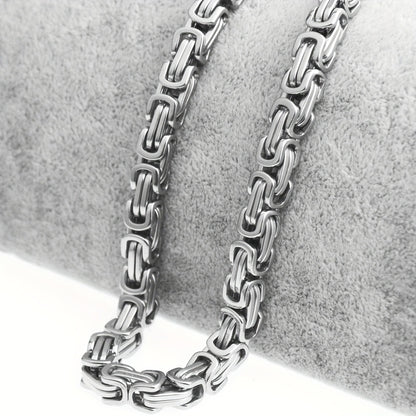 Men'S Cuban Chain Necklace - Heavy-Duty 304 304 Stainless Steel Jewelry, Interlocking Link Design for Everyday & Formal Wear - Birthday/Anniversary/Father'S Day Gift for Him - Durable Hip-Hop Necklace for Men, Hip Hop Necklac