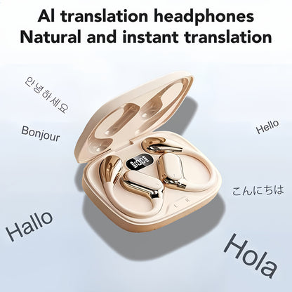 2025 New Senyang AI Translation Wireless Earbuds - Comfortable, Noise-Canceling, Touch-Controlled, Multi-Language Support, Rechargeable Lithium Battery, Ideal for Travel, Socializing, Studying, and Sports - Adult Movie and Ga