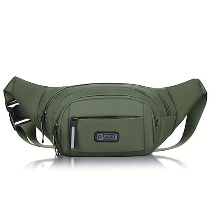 1pc Ultra-Thin Nylon Sports Waist Bag - Unisex Adjustable Shoulder Straps, Zipper Closure, Lightweight for Hiking, Travel, Camping & Running - 76.2-106.68cm, Mixed Colors, Non-High Quality, Hiking Gear, Sleek Design, Durable