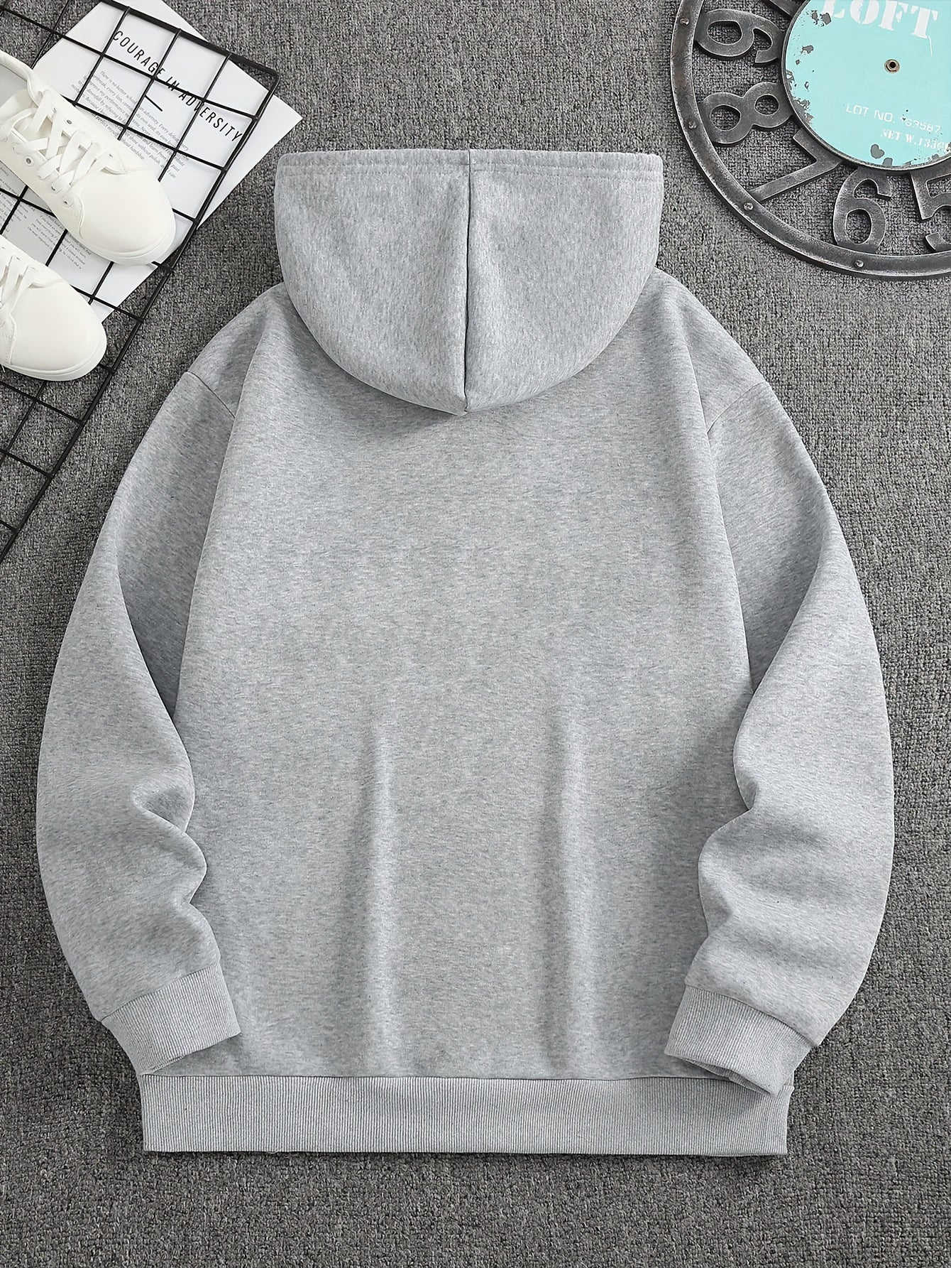 Men's Casual Hoodie with Letter Print - Cozy Pullover Sweatshirt with Kangaroo Pocket, Perfect for Fall & Winter Streetwear, Sweater Hoodie