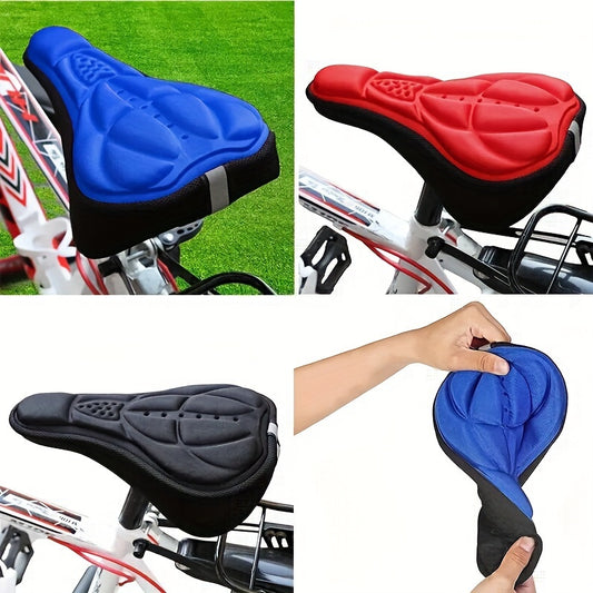 Comfortable Bicycle Seat Cushion with Shock Absorption And Breathable 3D Design, Ideal for Road And Mountain Bikes. Soft Foam Mat Essential Accessory in 4 Colors