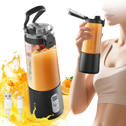 USB Rechargeable Portable Blender with Digital Timer Display, 10-Cup Capacity, Detachable & Easy-Clean Design for Smoothies, Juices, Protein Shakes - Ideal for Gym, Travel, Home Use, Smoothie Blender Portable, Juice Preparati