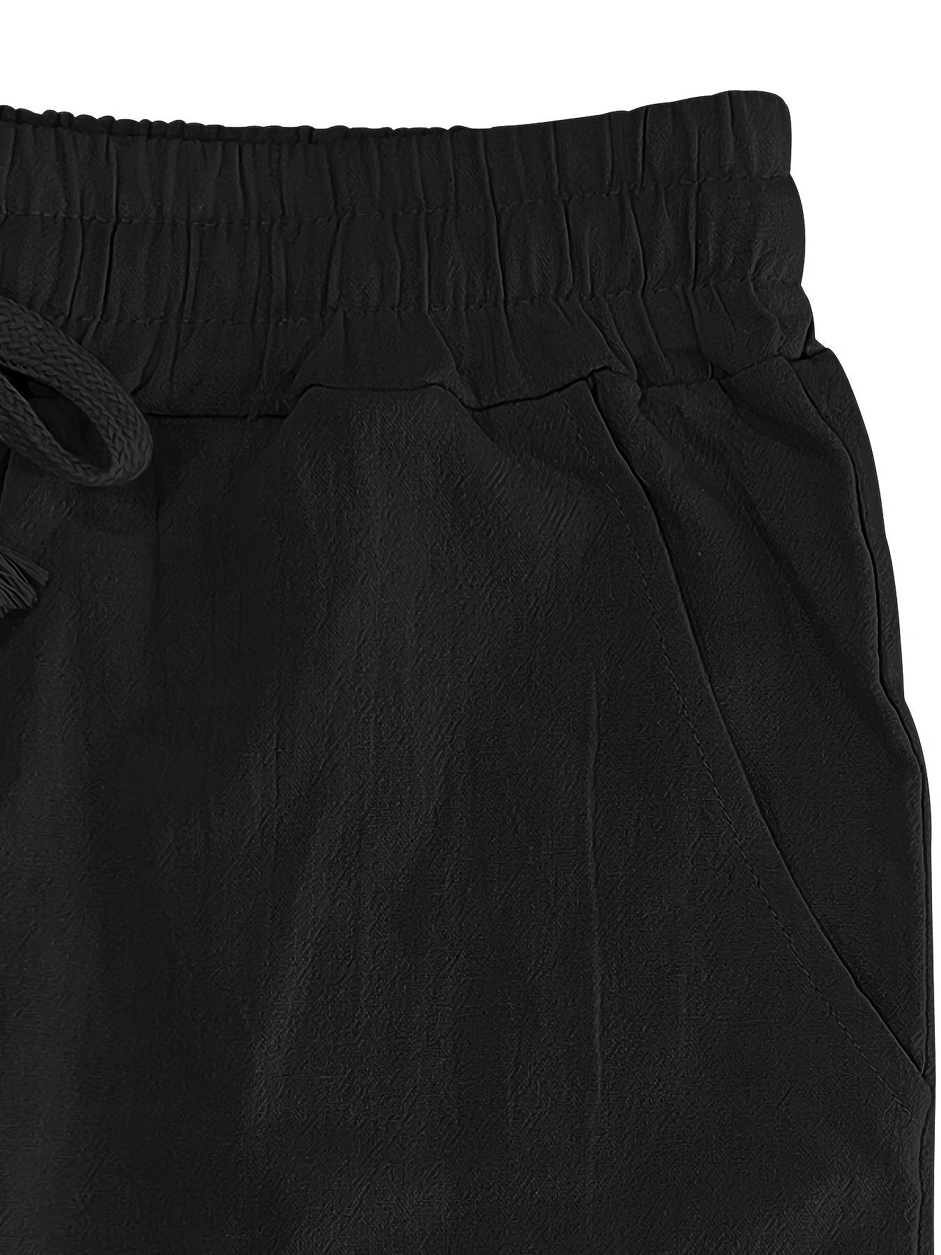 Men's Lightweight Breathable Linen Pants - American Loose Fit Straight Leg Casual Trousers with Adjustable Drawstring Waist & Side Pockets, Semi-Sheer Solid Color for Beach Vacation, Summer Outings & Casual Attire, Beach Pant