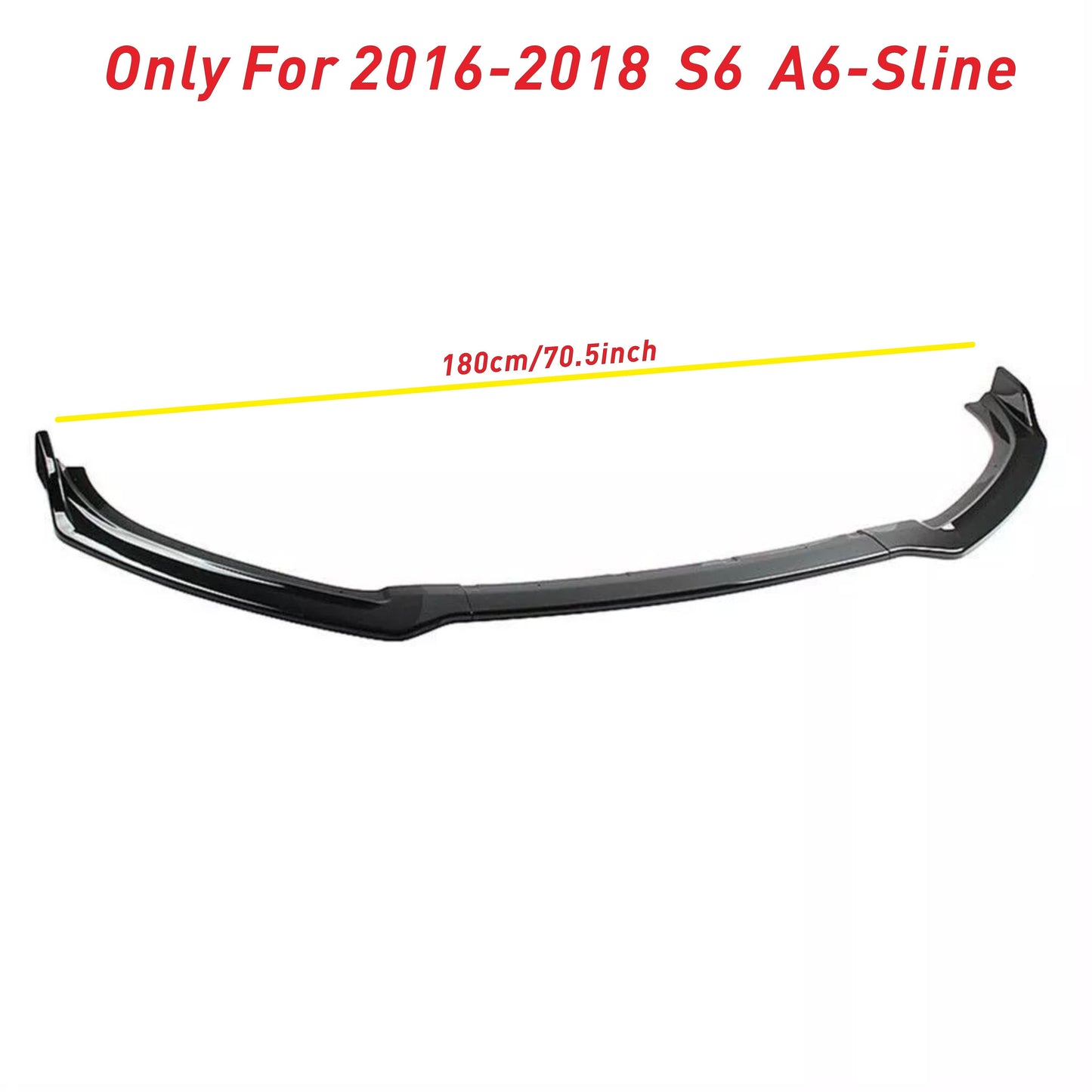 Gloss Black Front Lip Splitter for AUDI A6-S-Line/S6/C7-Facelift 2016-2018