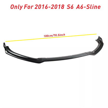 Gloss Black Front Lip Splitter for AUDI A6-S-Line/S6/C7-Facelift 2016-2018