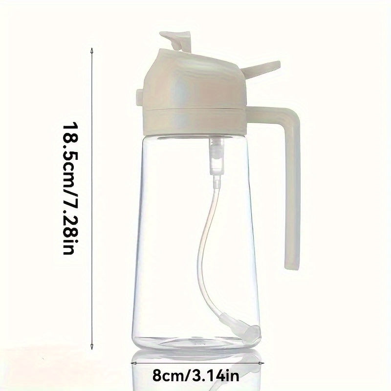 2-in-1 Oil Spray Bottle and Pourer with Precise Control - Portable Kitchen Oil Dispenser for Cooking, Salad, Baking, Grilling - Oil Sprayer with Spout, Easy-Clean Design - Ideal for Olive, Vegetable, Cooking Oils - Perfect fo