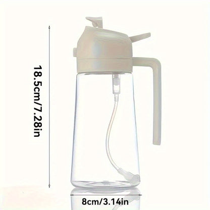 2-in-1 Oil Spray Bottle and Pourer with Precise Control - Portable Kitchen Oil Dispenser for Cooking, Salad, Baking, Grilling - Oil Sprayer with Spout, Easy-Clean Design - Ideal for Olive, Vegetable, Cooking Oils - Perfect fo