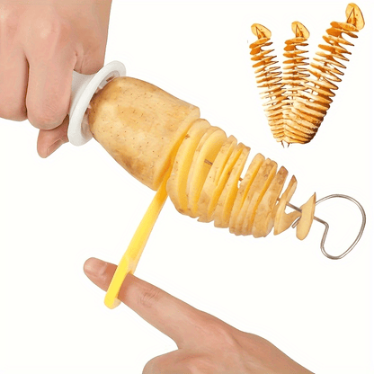 1 set of manual vegetable spiralizer, grater, peeler, slicer, potato spiral cutter, tornado potato chip maker, and fancy French fry tool