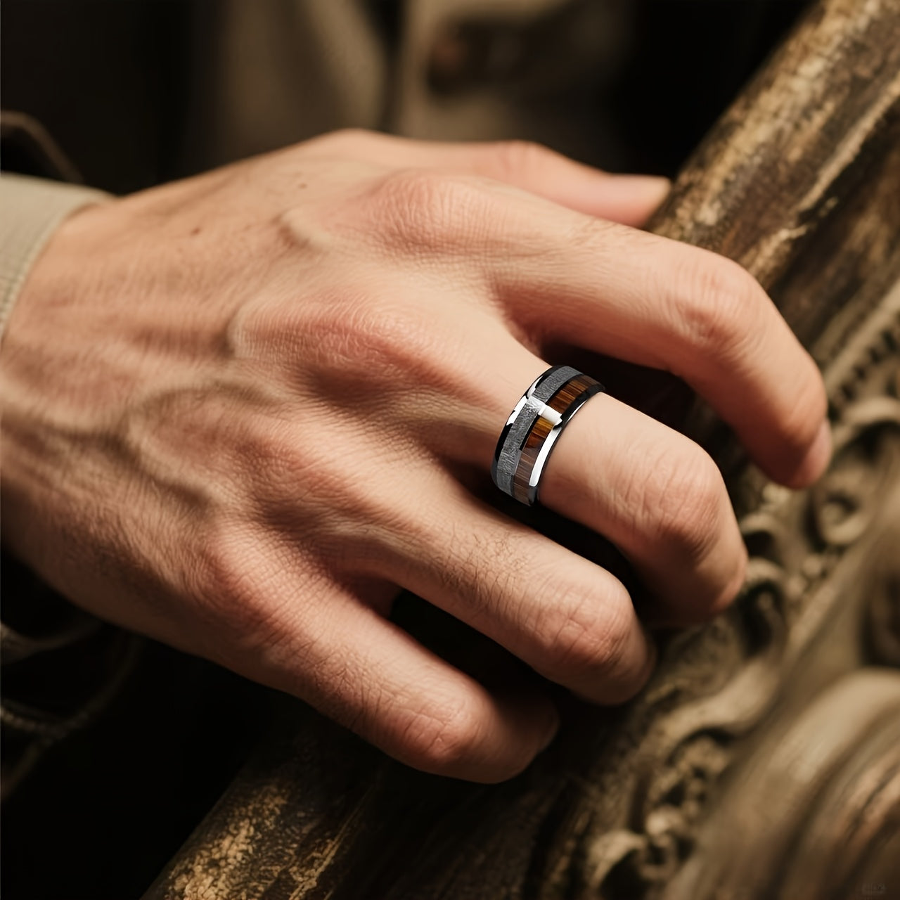 Men'S Stainless Steel Ring for Business - Stylish Design for Weddings - a Romantic Engagement And Holiday Gift, Perfect for Couples, Fathers, And Friends