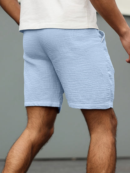 Men's Summer Cotton Casual Shorts with Elastic Waistband