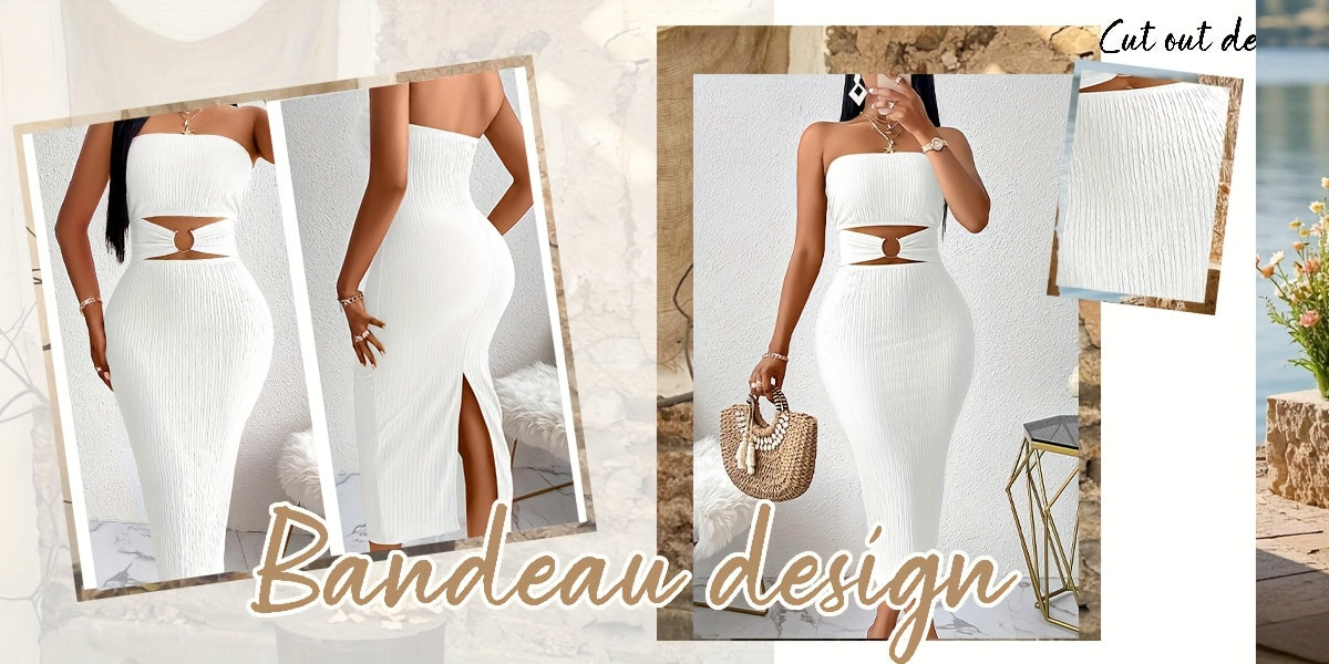 Women'S Sexy Elegant Evening Dress - Strapless Formal party gown, Bodycon Mermaid silhouette, Elegant long Formal event & Party Outfit for Women, Special Occasion, Fitted Silhouette, Stylish Detailing, Glamorous Gown, Fashion