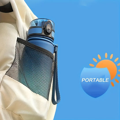1pc Portable Leakproof Water Bottle With Time Marker And Carrying Strap