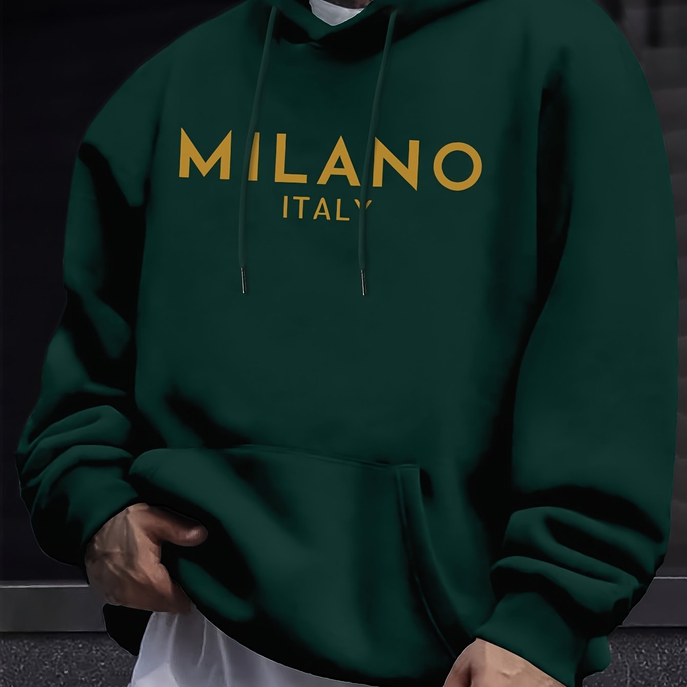 Men's Casual Hoodie with Letter Print - Cozy Pullover Sweatshirt with Kangaroo Pocket, Perfect for Fall & Winter Streetwear, Sweater Hoodie