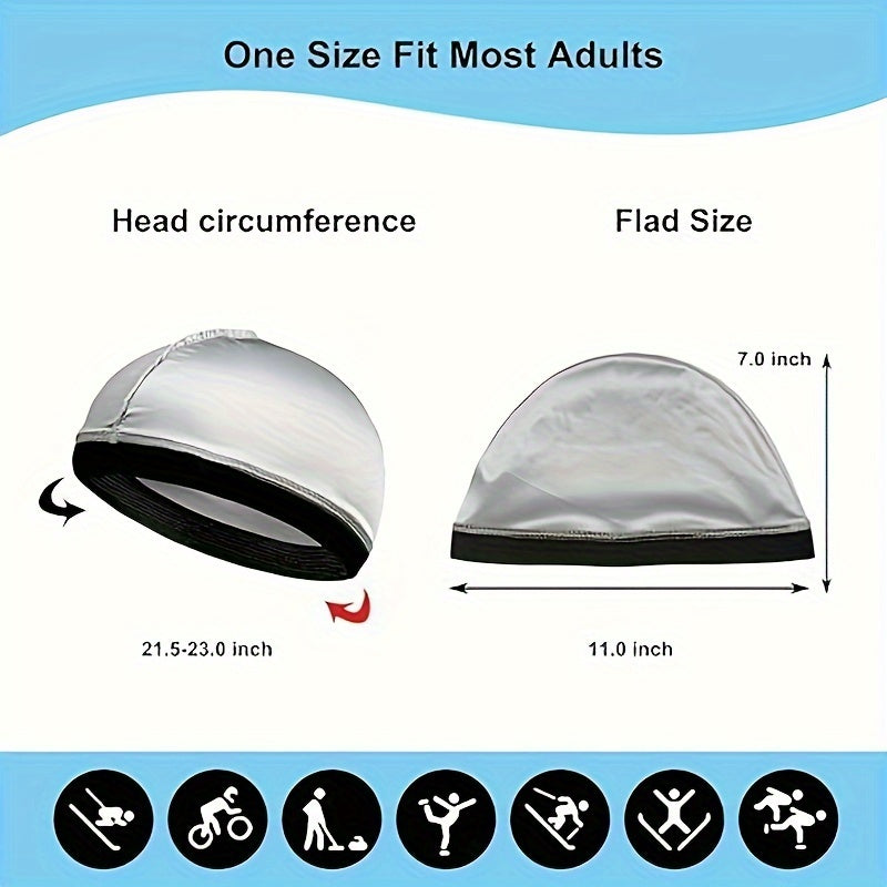 4pcs Silk-Like Fabric Dome Wave Cap for Men - Bohemian Style Non-Stretch Hair Cover, Black/Red/Grey/Blue, Hand Wash/Dry Clean, Versatile for Casual & Formal Wear, Formal Headwear, Sleek Cap Design, Silklike Material