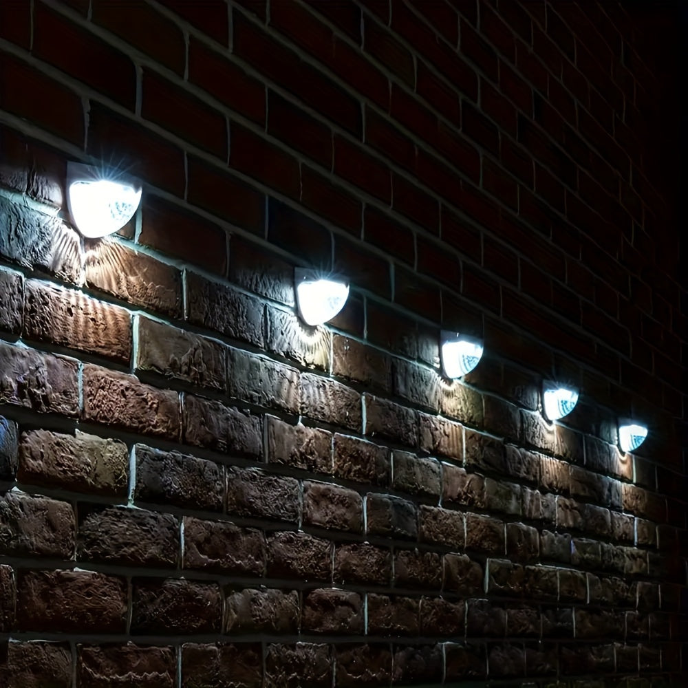 Staaricc 2/4/6pcs Solar fence lights, solar deck lights, solar wall lights, solar wall-mounted lights, outdoor fence deck garden garage ladder lighting