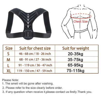 Universal Back Support Brace for Improved Posture