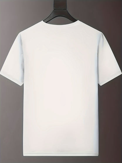 Boys' Casual Short Sleeve T-Shirt with Elegant "EMPORIO" Letter Print - Soft Breathable Round Neck Tee, Medium Stretch, Regular Fit for Summer Daily Wear & Weekend Outings, Boy T Shirt, Everyday Kids Clothing, Classic Round N
