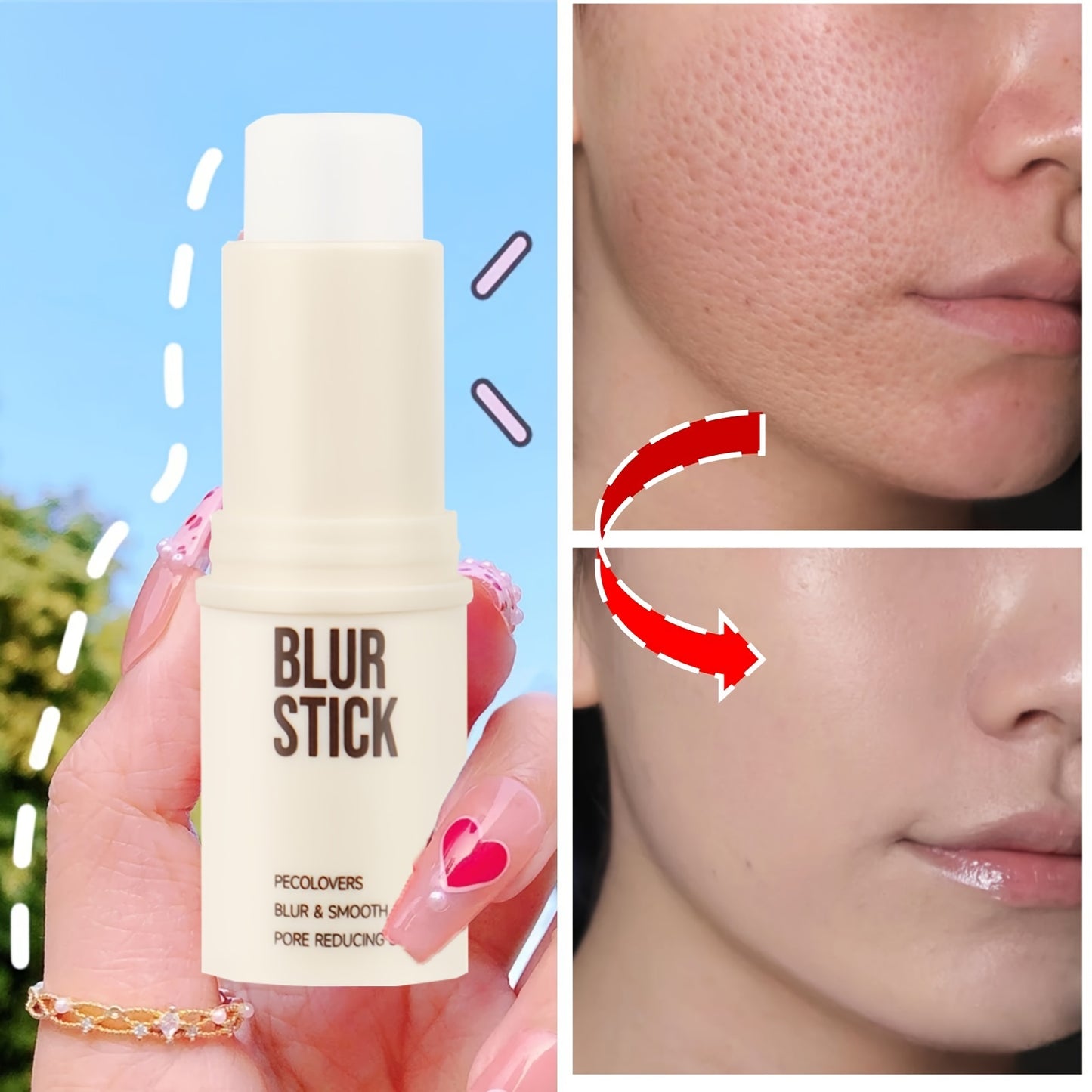 Hydrating Invisible Pore Base Makeup Stick, Gentle and Oil Control Concealer for Flawless Makeup