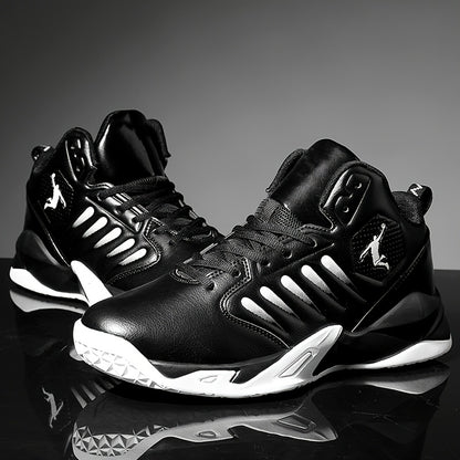 Men'S Trendy Casual Training Sneakers - Lightweight, Shock-Absorbing Running Shoes with Soft Rubber Sole, Breathable Fabric Lining, and Durable Synthetic Upper in White & Black, Lace-Up Design, Athletic Footwear | Modern Snea