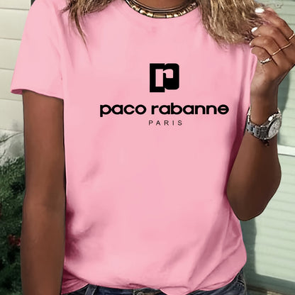 Women'S Soft Pink T-Shirt - Minimalist Elegant Y2K Retro Graphic Tee with Bold Lettering - Everyday Casual & Formal Outfits - Sizes S-XXL - Non-See-Through Fabric - Women'S Fashion Top, Ladies T Shirts, Versatile Clothing, Me