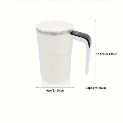 [Rechargeable Self-Stirring Coffee Mug] Fri Life Rechargeable Self-Stirring Coffee Mug with Temperature Display, USB Charging, Sealed Travel Tumbler for Milk, Chocolate, Mocha,Stainless steel liner,Auto Power Off-Heat Preserv