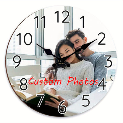 1pc Personalized Woodcut Wall Clock Personalized-Clocks Retail Clock Good Walls Clocks ChefWalls Clockserk Customized Valentine's Decorative Scullery Washroom Playroom Style Battery Operated Not Included