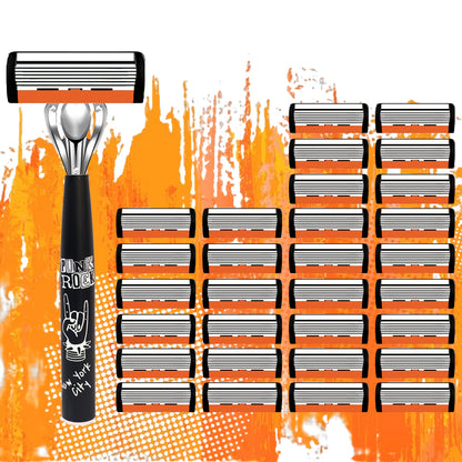Premium Retro Manual Razor Set - Ultra-Sharp 6-Layer Blades