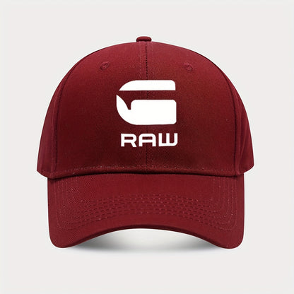 ATHACER "RAW" Printed Baseball Cap - Stylish Black Polyester Hat for Men & Women, Lightweight & Durable, Perfect for Shopping, Gifting, Birthdays, Outdoor Activities, Travel, Gatherings, Parties, All-Season Wear, Party Access