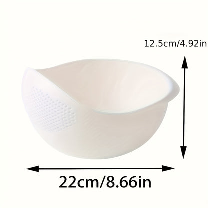 1pc Heavy-Duty Colander Basket - Large Capacity Kitchen Strainer with Non-Slip Base, Rapid Draining for Washing Rice, Vegetables, Fruits, Eggs - Easy-Grip Handle & Safe Edges - Dishwasher Safe - Ideal for Home & Professional