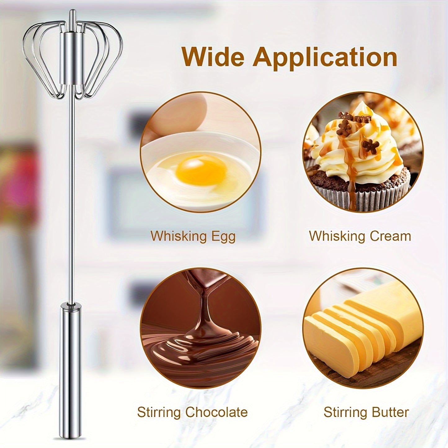 1pc Multifunctional Stainless Steel Whisk & Milk Frother