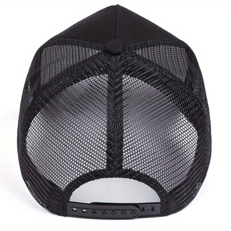 2025 New 'S Outdoor Sports Baseball Cap - Flat Top, Cool Bill Hip Hop Style, Polyester 100., Knit Fabric, Black with LA Logo, Cool Bill Style, Perfect for The Trendy Look of Hip Hop, Hip Hop Accessories