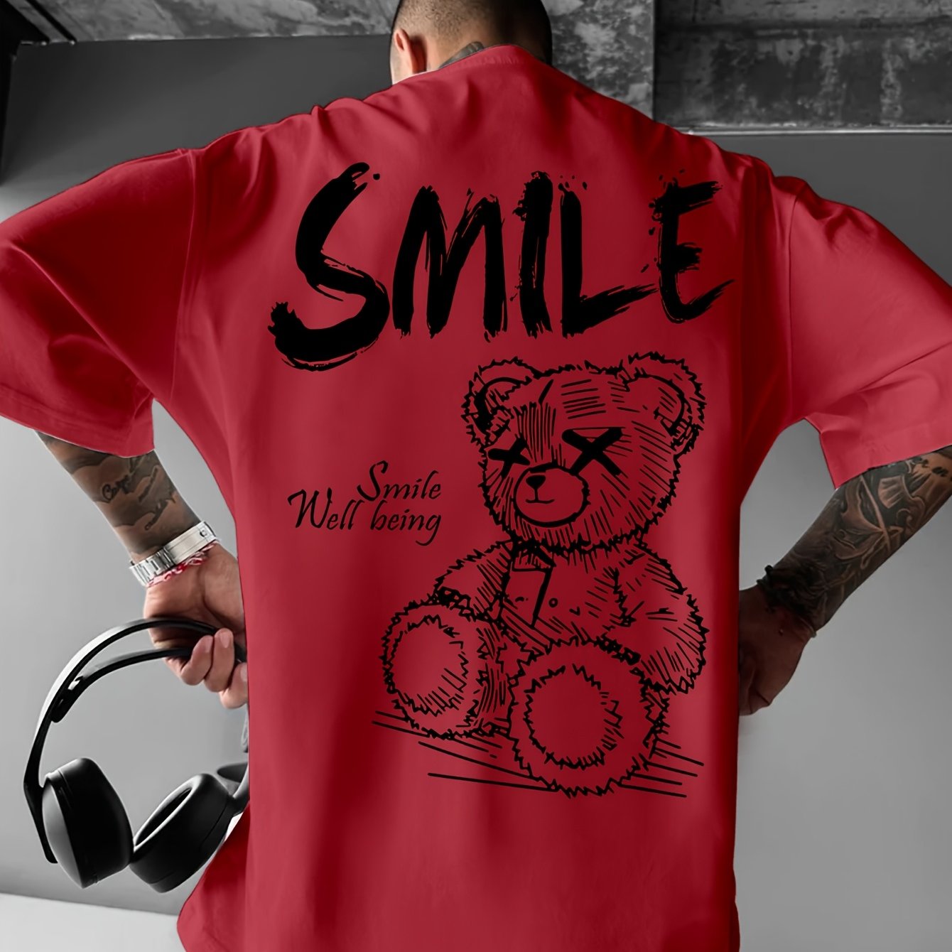 Men'S Bright Yellow Graphic T-Shirt - Loose Fit Streetwear Tee with Smile Design, Round Neck Summer Shirt for Everyday & Formal Outfits - Lightweight Casual Top, Street Style, Bold Print, Comfortable Material, Printed Shirt,
