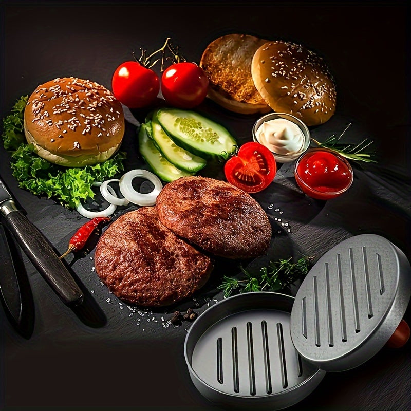 1pc Non-Stick Burger Press – Stainless Steel Meat Muffin Press for Perfectly Cooked Burgers, Cheese, and Vegetables | Durable BBQ Grill Tool for Grilling Baking Pan and Outdoor Cooking, Grilling Accessories for Outdoor Gril