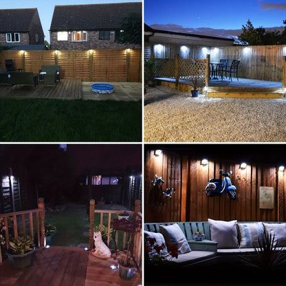 Staaricc 2/4/6pcs Solar fence lights, solar deck lights, solar wall lights, solar wall-mounted lights, outdoor fence deck garden garage ladder lighting