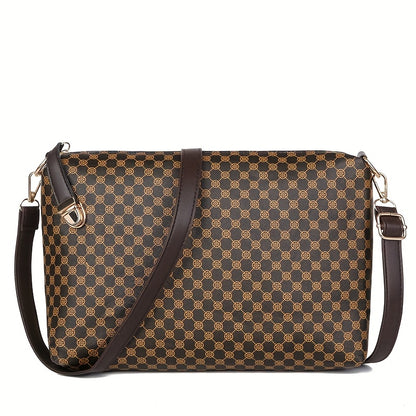 Fashion 6pcs Women's handbag set, geometric pattern, urban theme, zipper closure, polyester lining, edge paint.