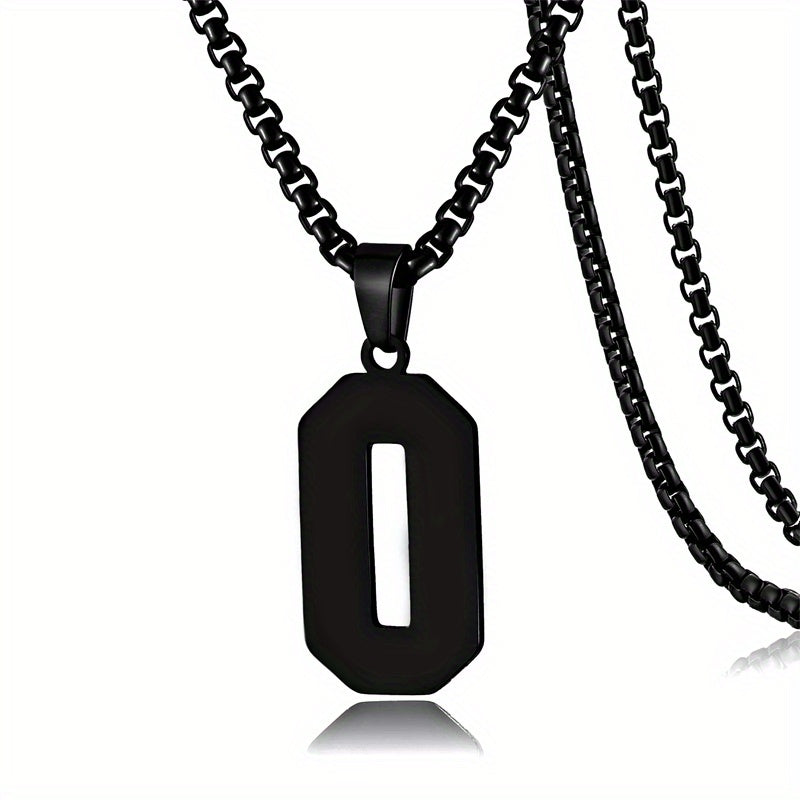 0-19 Men Athletes Number Pendant Necklace Stainless Steel Sports Number Pendant Long Chain Necklaces for Boys Baseball/Basketball/Football Team Jewelry Gifts