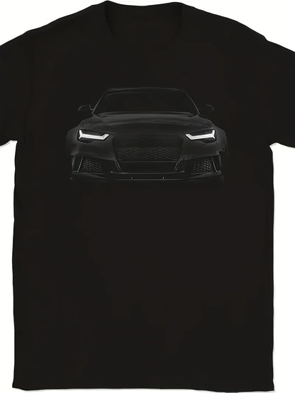 Men's & Women's 100% Cotton Car Graphic Print T-Shirt - Soft Breathable Round Neck Short Sleeve Tee for Summer, Outdoor Sports & Casual Wear - Machine Washable Unisex Top Gift Idea, Stylish Casual Wear, Comfortable Fit Shirt