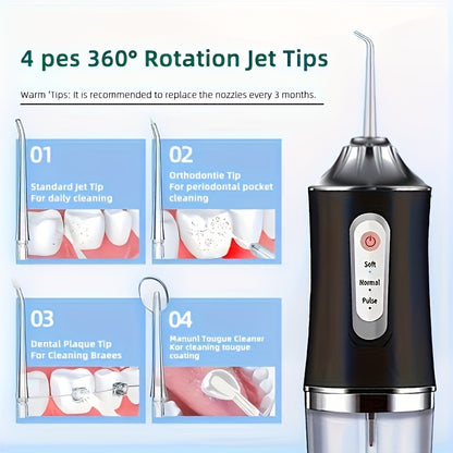 Electric Water Flosser, Intelligent Chip Precise Pressure Control, 360 Degree Rotating Nozzle, Oral Irrigator, Deeply Clean Teeth and Gums, Father's Day Gift
