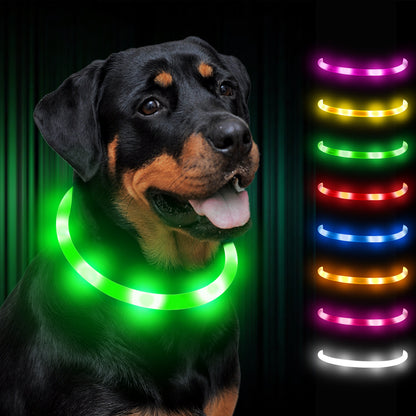 JOYTALE LED Glowing Pet Collar with USB Rechargeable Safety Light for Dogs & Cats