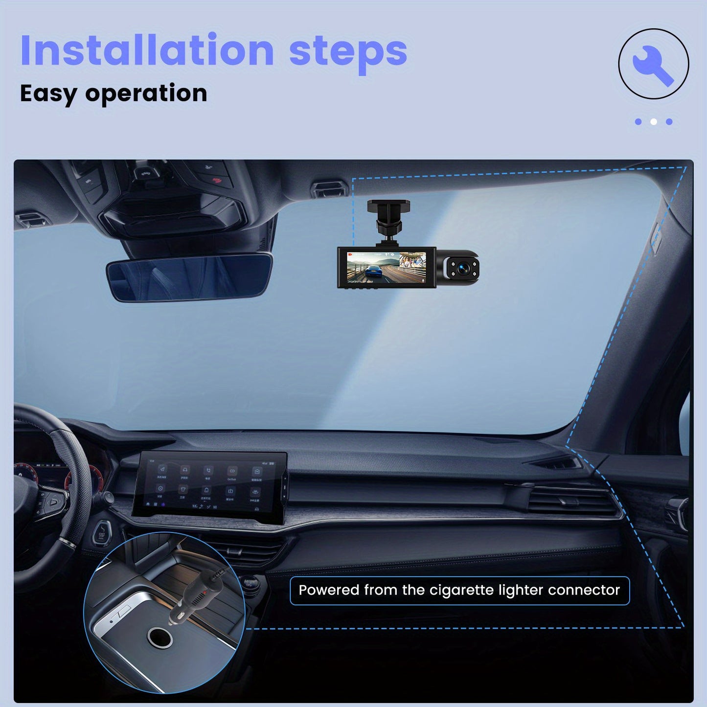 Podofo 2025 Latest 1080P Dual Dash Cam for Cars - Front & Inside Camera with 32GB Card, 8.03cm IPS Screen, IR Night Vision, 170° Wide Angle, Loop Recording, G-Sensor, Motion Detection, 24H Parking Mode - Perfect New Car, Hol