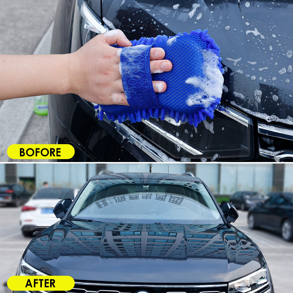 Microfiber Car Wash Sponge - Handheld Cleaning Brush for Auto, Motorcycle, and Home Use - Soft, Durable, and Easy to Use Grooming Tool, Vehicle Washing | Soft Cleaning Sponge | Durable Wash Mitt, Car Wash Sponges, Without Bat