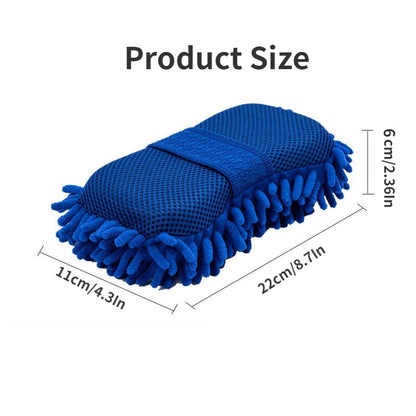 Microfiber Car Wash Sponge - Handheld Cleaning Brush for Auto, Motorcycle, and Home Use - Soft, Durable, and Easy to Use Grooming Tool, Vehicle Washing | Soft Cleaning Sponge | Durable Wash Mitt, Car Wash Sponges, Without Bat