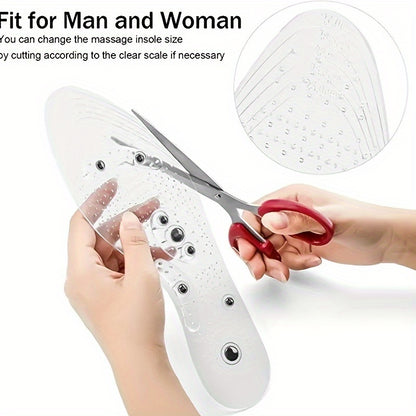 2Pcs Magnetic Massage Insole, Foot Massage Insole, Acupoint Magnetic Massage Silicone Insole