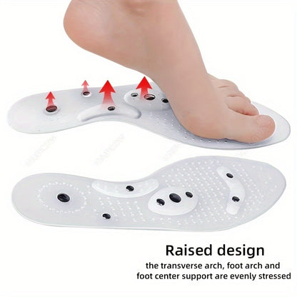 2Pcs Magnetic Massage Insole, Foot Massage Insole, Acupoint Magnetic Massage Silicone Insole